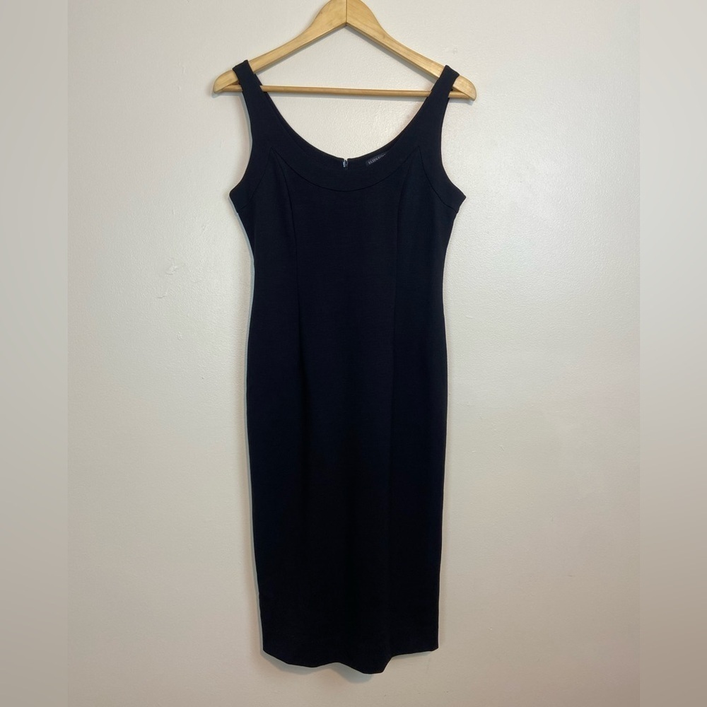EILEEN FISHER Black Sleeveless Sheath Tank Little Black Dress XS Italian Fabric